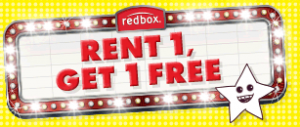 Redbox Rent 1 Get 1 Free Promo
